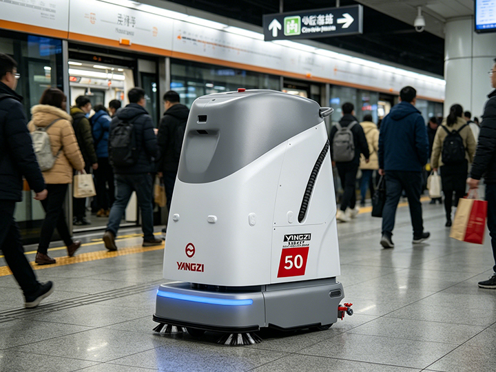 數字化交通樞紐的智慧清潔方案：揚子無(wú)人洗地機在高鐵站候車(chē)廳的應用與效能深度解析